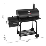 Royal Gourmet CC1830FC Charcoal Grill Offset Smoker (Grill + Cover), Black Royal Gourmet