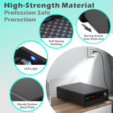 QINGENO Biometric Gun Safe,Clock Smart Safe Display with Temp,Humidity,Low Battery Warning,Drawer Gun Safe for Handgun - Nightstand Handgun Safe Pistol Safe (Black) QINGENO