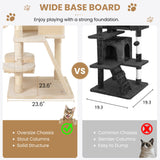 SHA CERLIN 65in Larger Cat Tree Tower Condo for Indoor Kitties/Multi-Level Furniture Activity Center with Wide Base/Cozy Plush Cat Perches/Baskets/Sisal Scratching Posts and Hammock/Beige SHA CERLIN