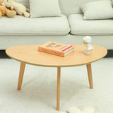 FIRMINANA Small Oval Coffee Table Mid Century Modern for Living Room Center Minimalist Display Coffe Table,Nature Wood,18.9" D x 33.47" W 15.75" H FIRMINANA