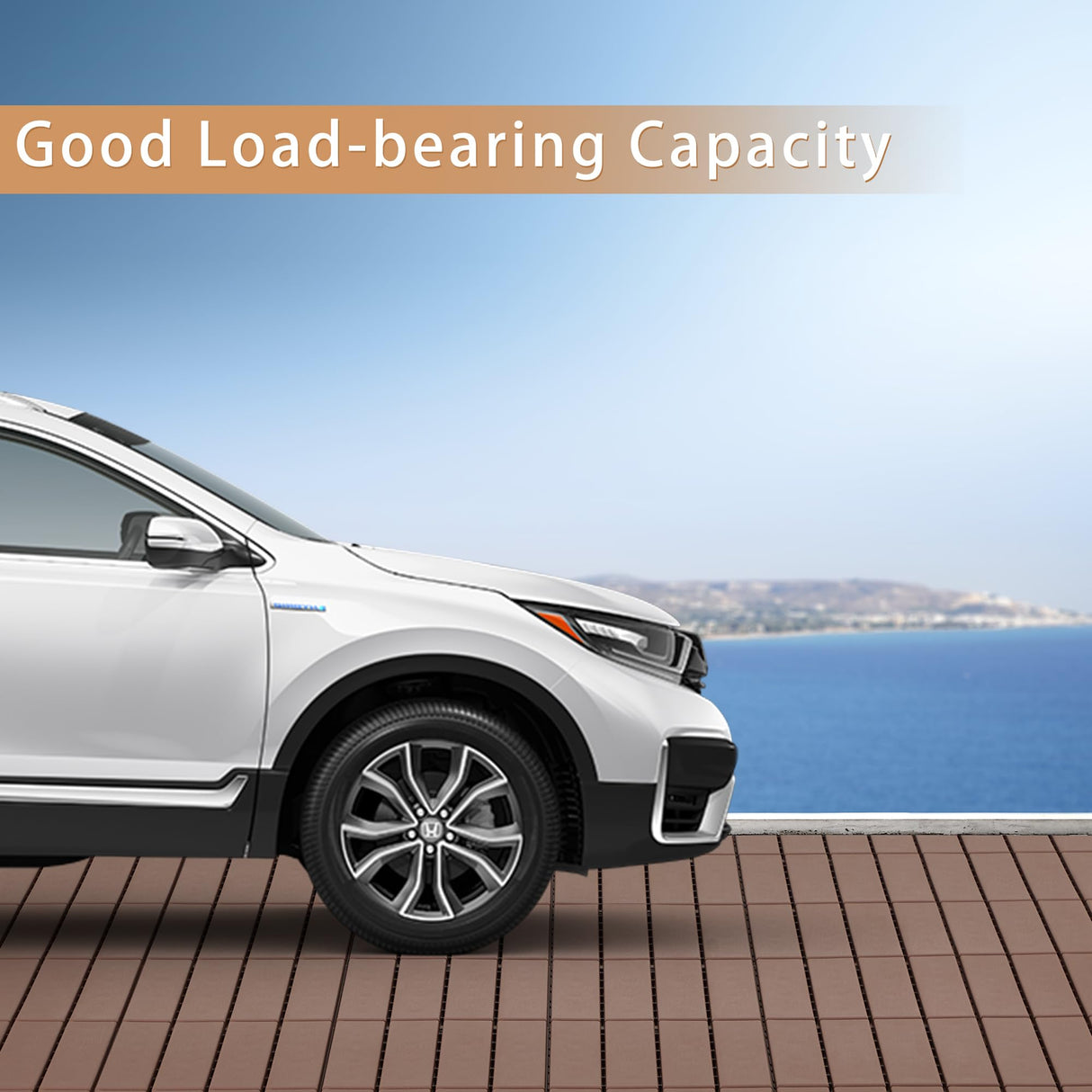 Candockway Plastic Interlocking Deck Tiles, 36 Pack Outdoor Flooring Waterproof Pavers for Patio Garden Porch Yard, All Weather Use, Coffee Candockway