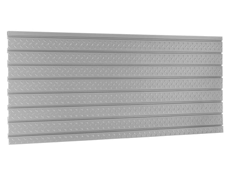 NewAge Products Pro Series 56-Inch x 24.5-Inch Diamond Plate Silver Slatwall Backsplash, Heavy Duty Steel Garage Wall Organizers, 51713 NewAge Products Inc.