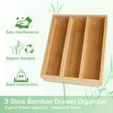 Fibogollo Silverware Organizer Bamboo Kitchen Drawer Organizer Kitchen Utensil Organizers, Flatware Organizer Tray for Flatware, Utensils(Natural) Fibogollo