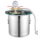 Yescom 3 Gallon Stainless Steel Vacuum Chamber Tempered Glass Lid kit for Essential Oils Silicone Mold Defoaming DIY Yescom