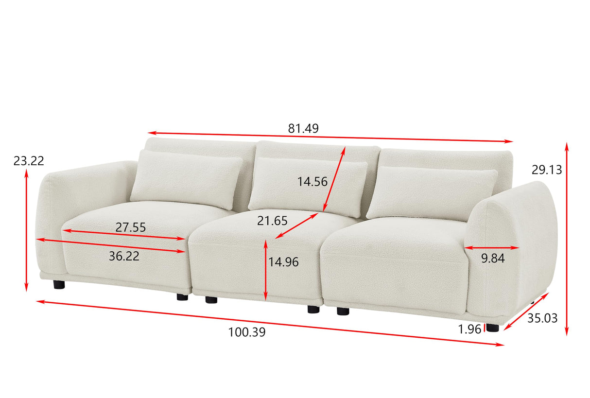 FREEHOMAE Sectional Sofa Couch,Convertible U Shaped Sectional,Modular Sectional Couches for Living Room,L Shaped Couch,Cloud Couch with Removable Ottomans.（3set+1 Ottomans-White） FREEHOMAE