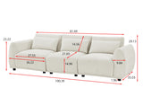 FREEHOMAE Sectional Sofa Couch,Convertible U Shaped Sectional,Modular Sectional Couches for Living Room,L Shaped Couch,Cloud Couch with Removable Ottomans.（3set+1 Ottomans-White） FREEHOMAE