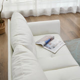 TYBOATLE Sofa Couch 61" Small Loveseat Couches for Living Room Leather Couch Mid Century Modern Tufted Mini Sofa Comfy Office 2 Seat Settee Love Seat for Small Spaces Bedroom, White TYBOATLE