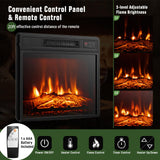 SIMOE Fireplace TV Stand for 55 TV, 48 Inch Tv Stand with 18 Inch Electric Fireplace Heater, Mondern Tv Console w/Cabinets & Doors, 6H Timer & Remote Control for Living Room, Home SIMOE