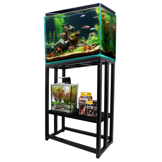 MEWSDEN 10 Gallon Fish Tank Stand, Heavy Duty Metal Aquarium Stands, Reptile Tank, Turtle Tank, Breeder Tank Stand, Fish Tank and Stand Combo Set (10 Gallon 24.8"x9.25")