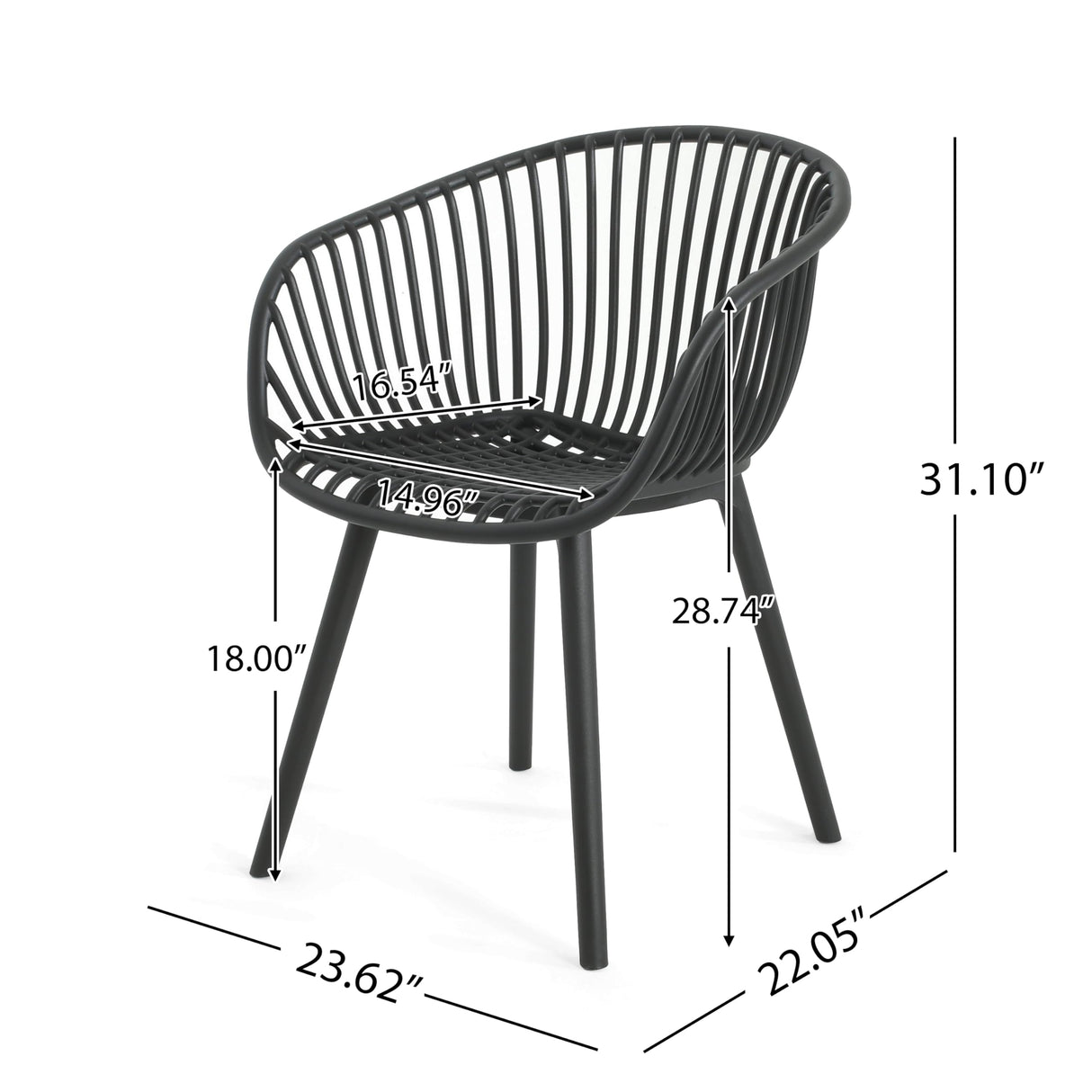 Christopher Knight Home Echoa 7-Piece Patio Dining Table Sets with Umbrella Hole, 63'' Table and Chairs Set for 6 People, Acacia Wood Table Plastic Chairs for Lawn Backyard Garden Deck, Black+Teak Christopher Knight Home