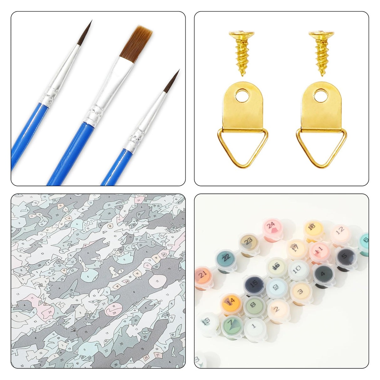 Whaline Christmas DIY Painting by Number Kits Unframed Xmas Tree Oil Painting Canvas Acrylic Filling Painting by Number for Home Party Wall Decoration, 16 x 20 Inch Whaline