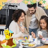 24 Set Ceramic Painting Kit for Kids DIY Ceramic Painting Figures Paint Your Own Flower Butterfly Statues Paint Craft Unpainted Plaster Figurines with Magnet Brush Paints for Adult(Adorable) Relaxweex