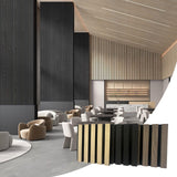 KVENI Acoustic Wood Slat Wall Panel - Wood Panels for Wall and Ceiling,3D Wood Paneling for Interior Wall Decor, 7.87"x 7.87" Fluted Sound Absorbing Panel (Sample, 3Pack) KVENI