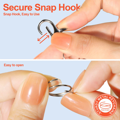 LEOBRO 60PCS Metal Swivel Snap Hooks and Key Rings, 30PCS Small Lobster Claw Keychains Clasps and 30PCS Key Chain Ring for Keychain Clip, Key, Jewelry Making, Art Crafts, Silver LEOBRO