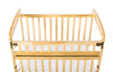Child Craft Avery SafeAccess Wooden Compact Portable Crib, Features 2 Easy Roll Locking Wheels, Durable Wood Construction, Fits Through Doorways (Natural) Child Craft