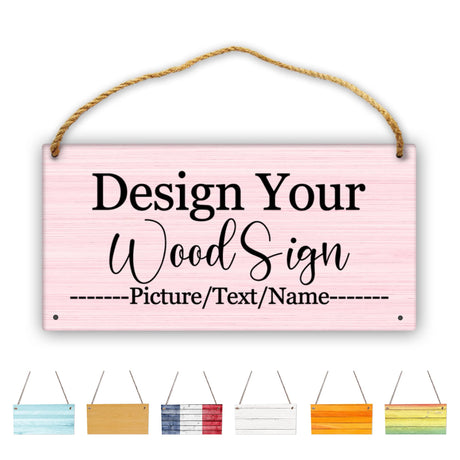 Personalized Rustic Wooden Sign, Custom Plaque Wall Hanging, Art Wood Board Sign for House, Customized Name Sign, Gifts for Family Members Teachers Friends 11.8x5.9 inch sophiehome