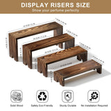 2 Set Large Wooden Tiered Riser Display Stands for Vendor Events,Stackable Wooden Cupcake Stand,Farmhouse Decor Wood Dessert Table Display Set,Vendor Booth Display Items,Food Display Risers for Party（12-11.2-10.4-9.6IN） Vecxoty