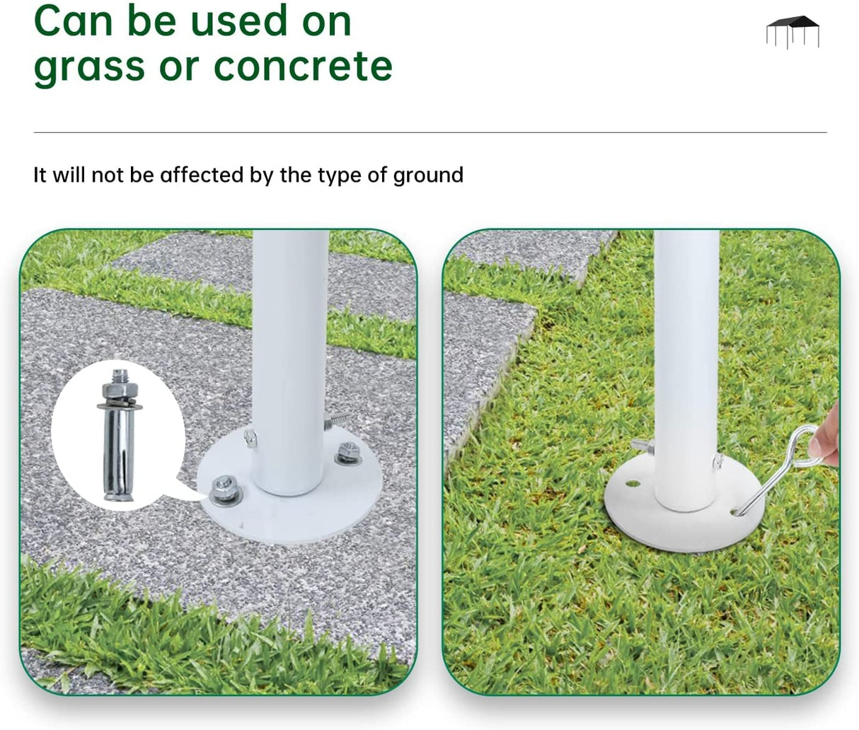 10x20 Carports Heavy Duty Car Port Waterproof Car Tent Metal Carport Party Tent with 6 Steel Legs,White PayLessHere