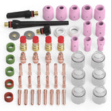 TOOLIOM 71Pcs TIG Welding Torch Accessories Kit Stubby Gas Lens Glass Cup Ceramic Cup Back Cap Kit for WP-17/18/26 TOOLIOM
