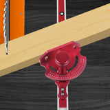 Universal Table Saw Miter Gauge with Fixed Angle Gear Shifting Hole, High Accuracy Miter Saw Protractor Aluminium Push Handle T Track Angle Ruler WoodArtSupply
