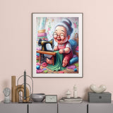 GUMITOON Diamond Art Kits for Adults-Diamond Art Paintings-Cartoon Grandma Full Drill Diamond Dots Paintings for Beginners, Round 5D Paint with Diamonds Pictures Gem DIY Crafts Kits 12"x16" GUMITOON