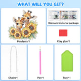Bowetile Giraffe Hanging Diamond Art Painting Kits for Adults Beginners, 5D Sunflower Special Shape Diamond Art Kits, Crystal Rhinestones Diamond Gem Art Painting for Home Wall Decor, New Home Gifts Bowetile