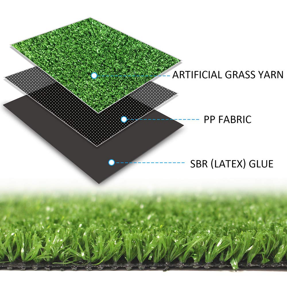 Artificial Grass Turf Lawn-3 Feet x 10 Feet, 0.4" Indoor Outdoor Rug Synthetic Grass Mat Fake Grass LITA