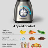 Anthter Professional Plus Blenders For Kitchen, 950W Motor Blender with Stainless Countertop, 50 Oz Glass Jar, Ideal for Puree, Ice Crush, Shakes and Smoothies Anthter