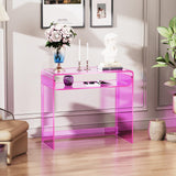 solaround Acrylic Desk Laptop Workstation Study Table Home Office Console Table Entrance Table Decor (Pink) solaround