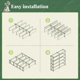 Huuger 5 Tier Bookshelf, Display Bookshelf with 10 Open Shelves and Raised Baffle, 47.2 Inch Straight Wide Bookcase with Metal Frame and Wooden Board, Adjustable Feet, Black Huuger