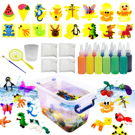 Magic Gel Water Elf Toy Kit | Aqua Fairy Water Gel Kit | Create Your Own Water Pets | DIY Squishy Maker | Ideal Gift for Birthdays, Parties, and STEM |Fun Art Craft Activity for Boys and Girls Ages 3+ Yichushisu