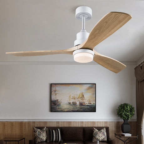 BOJUE 52 Inch Ceiling Fans with Light Remote Control,Indoor Outdoor Ceiling Fan for Patio Living Room,Bedroom,Office,Summer House,Etc BOJUE