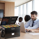 ROSONG Fireproof Document Box File Organizer - Portable Locking Filing Storage Box with Handle Waterproof for Hanging Letter/Legal Folder Important Document ROSONG