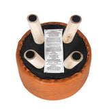 Asense Small Round Ottoman Foot Rest Stool Fabric Padded Seat Footstool Ottoman with Wooden Legs (Dark Orange,Fabric) Asense