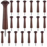 20 Pieces Wooden Shaker Peg Screw-on Pegs 2.9 Inch Long Unfinished Wood Shaker Racks for Hanging Clothes Hats Towel and More DIY Paint Color (Dark Brown) Jetec