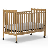 Saylike Baby Crib, 3-in-1 Convertible Crib Wood Full Size Toddler Bed with Locking Wheels for Nursery Furniture, Non-Toxic Finish (Natural) Saylike
