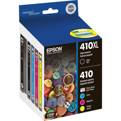 EPSON 410 Claria Premium Ink High Capacity Black & Standard Color Cartridge Combo Pack (T410XL-BCS) Works with Expression Premium XP-530, XP-630, XP-640, XP-7100, XP-830