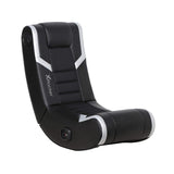 X Rocker Eclipse Video Gaming Floor Chair with Built-In Headrest Speakers, Wireless Bluetooth, Foldable, Vegan Leather, 275 lbs Max, Amazon Exclusive, Black and Silver X Rocker