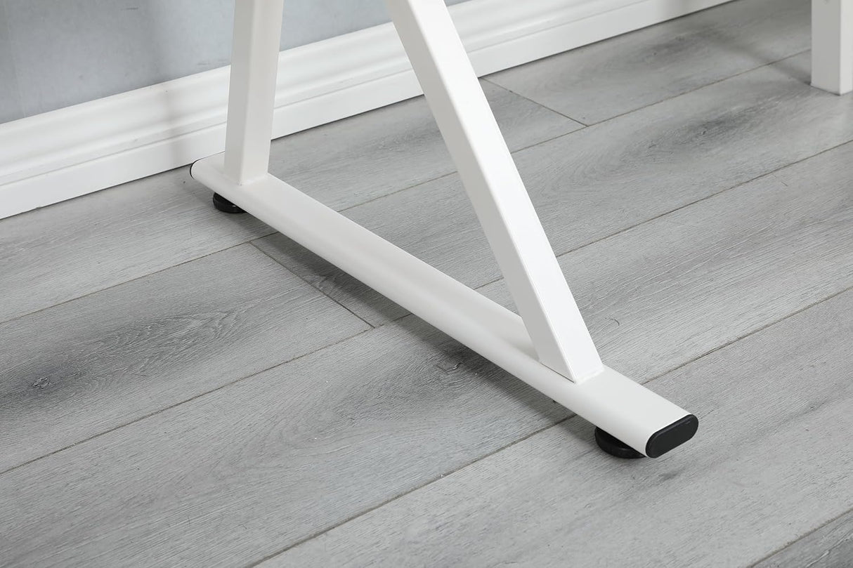 Landpink Adjustable Drafting Table - Art and Drawing Glass Desk, Artist Crafts Table - Upgraded (White) Landpink