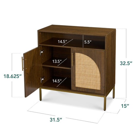 Best Choice Products Rattan Sideboard Buffet Cabinet, Entryway Table, Accent Storage Cabinet, Console Table for Hallway, Living Room, Dining Room - Brown Best Choice Products