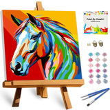 TOCARE Framed Paint by Numbers Kit for Adults, Horse Paint by Numbers with Frame,Simple Oil Horse Paint by Number Framed for Adults Beginner & Kids Ages 8-12(10x10 Inch, Without Easel) TOCARE