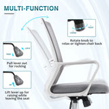 AFO Tall Office Drafting Chair with Ergonomic Lumbar Support, Armrests and Adjustable Foot Ring Breathable Mesh, Comfortable Padded Seat Cushion, for Standing Desk, Grey 18.5D x 18.9W x 45.47H Inch AFO