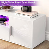 HaiQiwawo LED TV Stand for 75 Inch TV, High Gloss White 75 Inch TV Console Table, Modern Mirrored Entertainment Center with Storage Drawers and Lights for Living Room Gaming Room and Bedroom HaiQiwawo