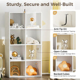 COMHOMA 8 Wood Cube Storage Organizer with Open Back and Removable Back Panels, 11In White Cube Storage Bookshelf, Cubicle Shelf Bookcase for Home Office Bedroom Living Room, Vertical or Horizontal COMHOMA