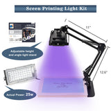 Pllieay 32 Pieces Screen Printing Kit, All-in-One Silk Screen Printing Kit, Screen Printing Supplies Includes UV LED Exposure Screen Printing Light for Screen Printing Pllieay