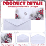 Weekgrat 80 Sets Christmas Stationery Paper with Envelopes 8.5 x 11 Inch Christmas Holiday Paper Envelopes for Holiday Events Notes Invitation Office(Woodsy Pine) Weekgrat
