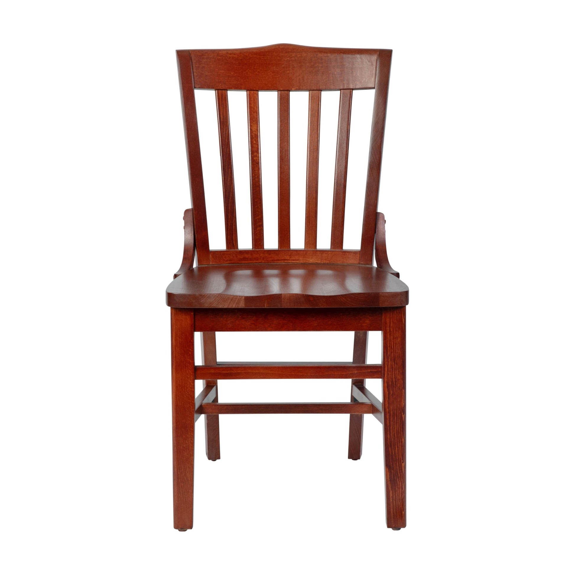 EMMA + OLIVER School House Back Mahogany Wood Chair - WoodArtSupply