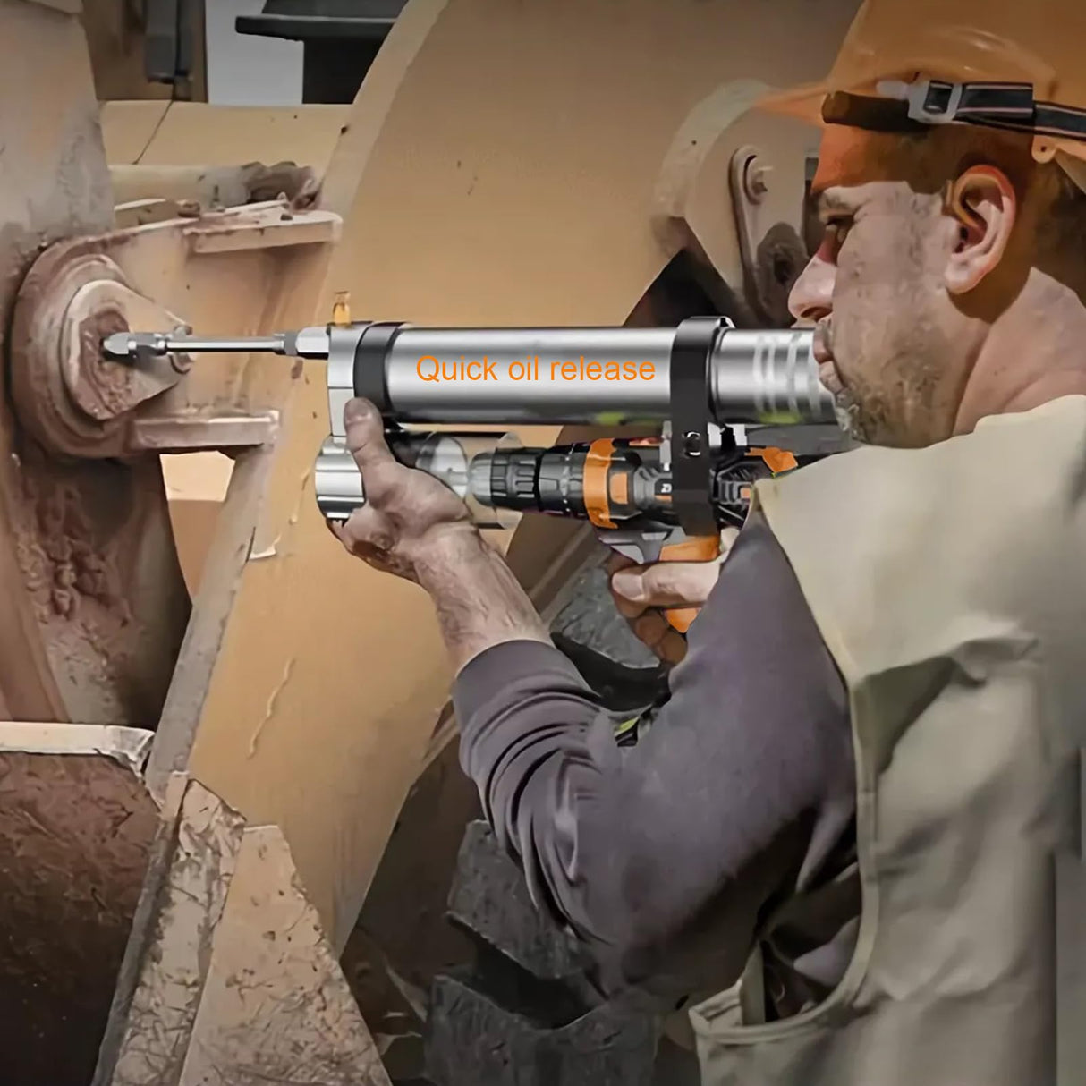 HSJYFSH Grease Gun Adapter,Convert Pneumatic Tool, Cordless Drills and Impact Drivers into Electric Grease Gun，Universal Conversion Gun Head with Grease Gun Coupler HSJYFSH