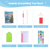 QENSPE 5D Diamond Art Snowy Mountain DIY Round Full Drill Diamond Painting Kits for Beginners,Landscape Diamond Dots for Adults,Home Wall Decor & Gift Perfect for Relaxation 12x16 inch QENSPE