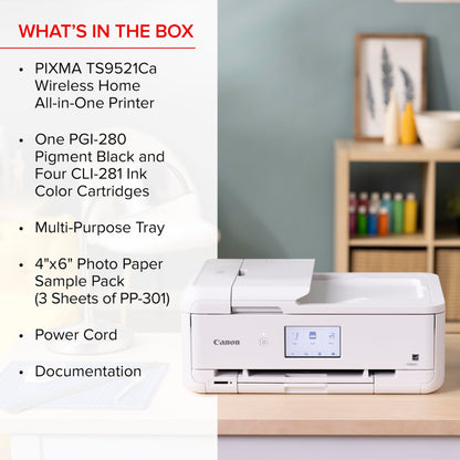 Canon PIXMA TS9521Ca – Wireless Home All-in-One Inkjet Printer